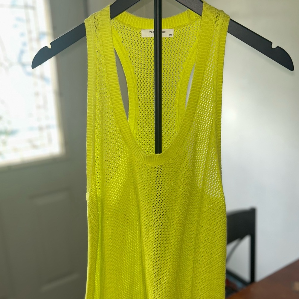 Rag & Bone Bright Yellow Mesh Tank